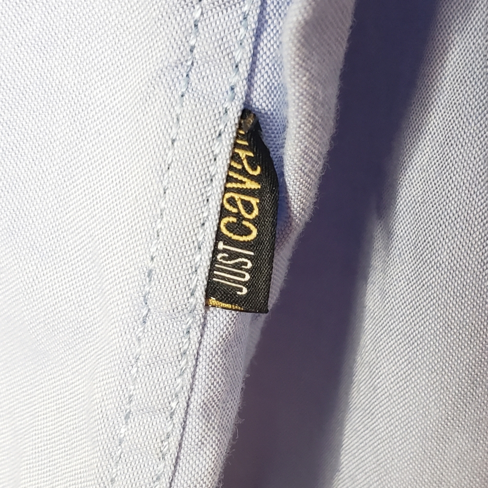 Just Cavalli Light Blue Embellishment Cotton Button Up Shirt Size XL - Picture 8 of 13